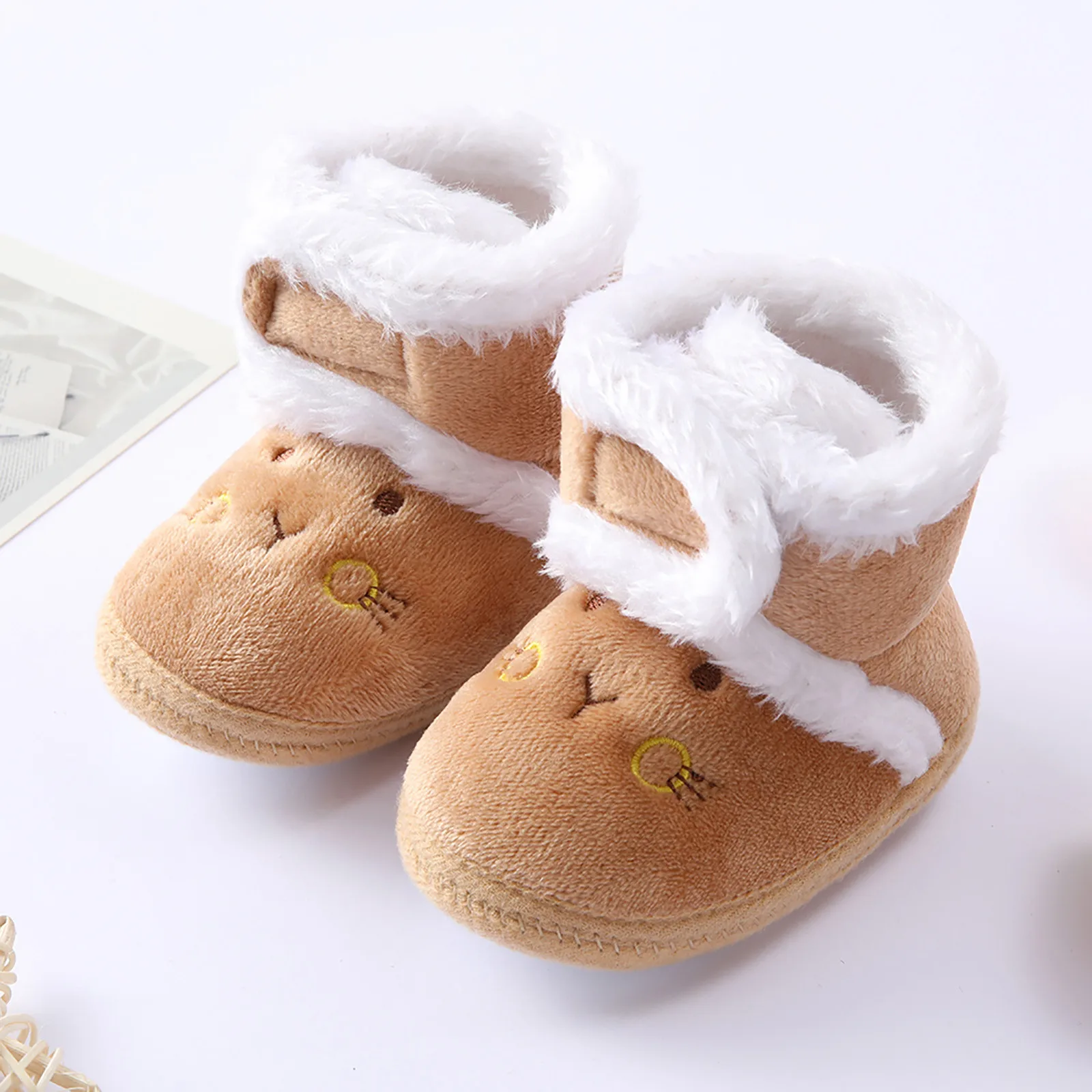 Ute cartoon warm toddler boots winter first walkers baby girls boys shoes soft sole fur thumb200