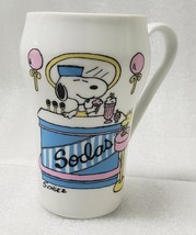 Vintage 1965 Snoopy Woodstock Peanuts SODA JERK Mug Determined Production Schulz - $32.17