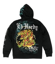 Ed Hardy Crawling Tigers Mens Zip up Hoodie  Color: Black  Style # (EHM1... - $79.00