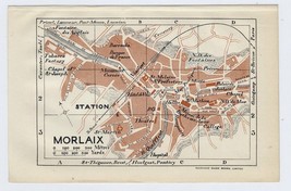 1926 Original Vintage City Map Of Morlaix / Bretagne Brittany / France - £17.08 GBP