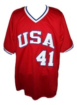 Marc McGwire #41 Team USA Retro Baseball New Jersey Red Any Size image 4