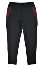 Club Monaco Womens Black Dk Red Eileeney Cropped Leggings Yoga Pants  M  6279-9 - £23.75 GBP