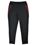 Club Monaco Womens Black Dk Red Eileeney Cropped Leggings Yoga Pants  M ... - £23.70 GBP