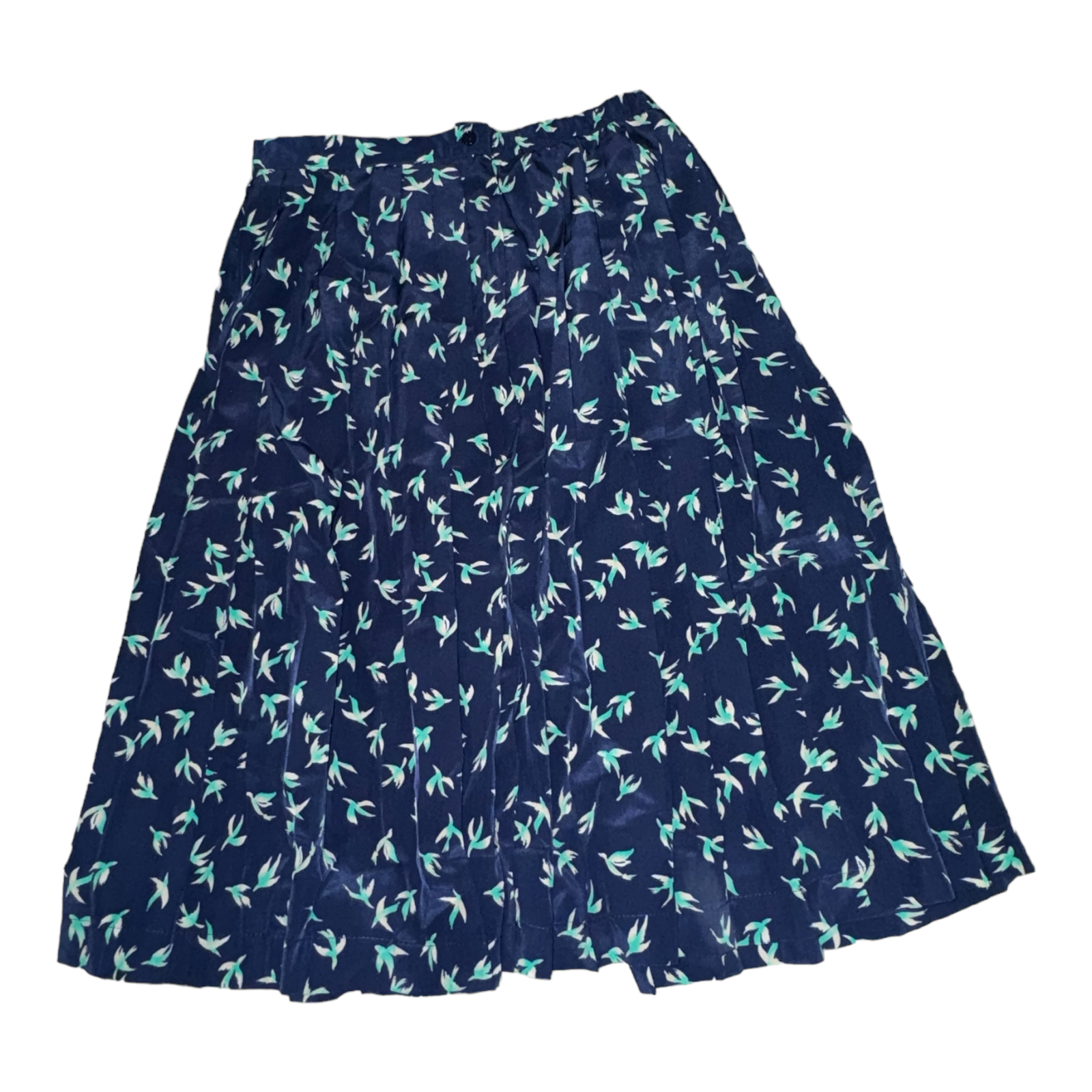 Forever 21 Blue Bird Print Pleated Midi Skirt - Women&#39;s Size S - $12.87