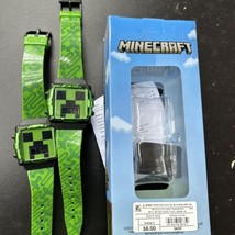Kids Minecraft Watch Green Creeper Flashing LCD Mojang￼ Set Of 2! - £20.99 GBP