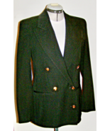 AUSTIN REED DOUBLE BREASTED 3-POCKET BLACK WORSTED WOOL TAILORED JACKET ... - $38.61