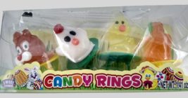 Candy Rings Sweet Cosmos Bunny Rabbit Rooster Chicken Carrot Bird Ring 4 piece - £5.58 GBP