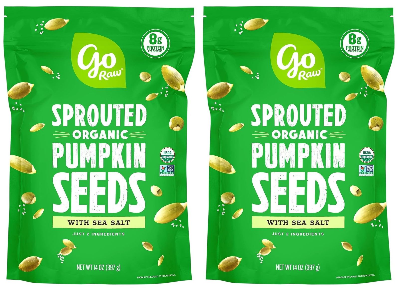 Go Raw Pumpkin Seeds with Sea Salt, Sprouted & Organic, 14 oz. Bag | Keto | Vega - $19.75