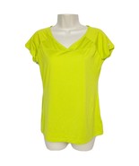 Columbia Womens Athletic Top Size Medium Solid Green V Neck Workout Shor... - $13.86