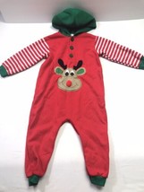 Christmas Reindeer One Piece Hoodie Outfit 24m By Royal Heir Vintage Sle... - $9.00