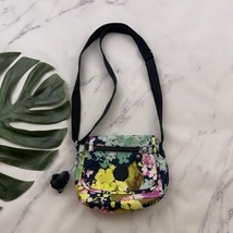 Kipling Cross Body Mini Bag Purse Blue Green Floral Lightweight Fold Over - £28.31 GBP