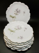 Vintage Carlsbad BFHS Austria Small Plate Geranium Flowers Porcelain Pink Gray 6 - $17.82