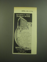1946 Ritz Carlton Hotel Ad - Known the world over - $18.49