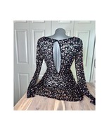 Wet Seal Y2K Black Floral Open Back Blouse See Through Top Whimsygoth La... - $14.85