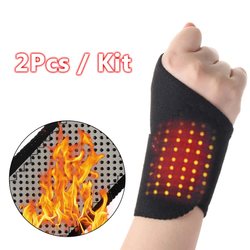 Sporting 2Pcs/Pair Self-heating Magnet Wrist Support Brace Guard Protector Pad M - £18.44 GBP