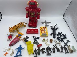 Vintage Toy Lot 60&#39;s-80&#39;s Robot Soldiers Britain Details Cards Animals R... - £14.22 GBP