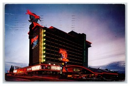 Harvey&#39;s Hotel Casino Night View Lake Tahoe Nevada NV Chrome Postcard U14 - £1.53 GBP