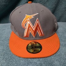 Miami Marlins New Era 59fifty Genuine Merchandise Hat size 8 Cap Good co... - £15.54 GBP