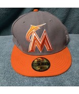 Miami Marlins New Era 59fifty Genuine Merchandise Hat size 8 Cap Good co... - £15.38 GBP
