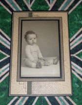Cutest Baby of the 1940s Photo in Geometric Art Deco Picture Frame - £23.31 GBP