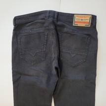 Diesel THOMMER Men Jeans Size 36x32 Slim Black Stretch Button Fly NWT - $121.25