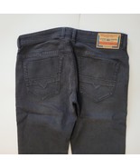 Diesel THOMMER Men Jeans Size 36x32 Slim Black Stretch Button Fly NWT - $121.25