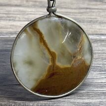 Vitnage Large Gold Tone Mounted Agate Cabochon Pendant Charm Estate Jewe... - €17,18 EUR