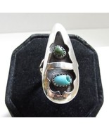 Old Pawn Sterling Silver Turquoise Shadow Box Ring Sz 6.25 Jesse Thompso... - €51,49 EUR