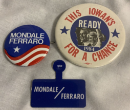 3 Mondale / Ferraro Campaign Buttons - £3.67 GBP
