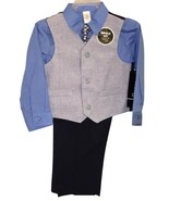 NEW Infant Toddler Boys George 4 Piece Vest Shirt Pants Tie Suit Set 18M... - $16.99