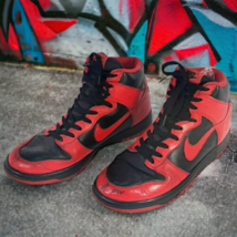 Nike Dunk High Black Action Red 2012 Casual Skate 317982-038 Size 10 - £63.35 GBP