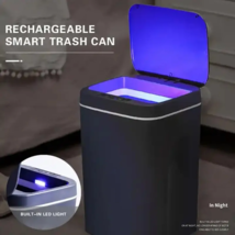 Smart Sensor Electric Garbage Bin Touchless LED Rechargeable Bathroom Kitchen - £39.74 GBP