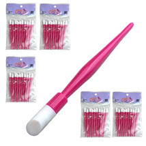 50pcs Short Plastic Cuticle Pusher Hard Rubber Tipped Nail Tool Cleaner Remover - £31.31 GBP