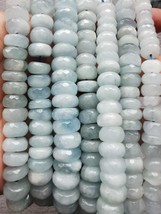 Genuine  Aquamarine beryl Beads Faceted rondelle wheel Heishi spacer beads 16inc - $8.70