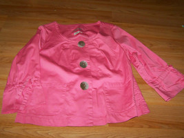 Women&#39;s Size Medium LAL Live A Little Pink Jacket 3/4&quot; Sleeves Large But... - $22.00