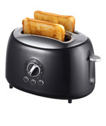 Brentwood Cool Touch 2-Slice Extra Wide Slot Retro Toaster in Black - $40.73 CAD