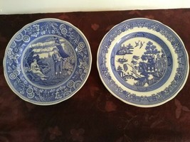 Set of 2 Spode Blue Room Collection Georgian Series &#39;Willow&#39; and &#39;Woodman&#39;  - £30.95 GBP