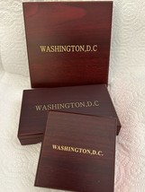 3 CHALLENGE COIN WOOD BOXES EMPTY for 1-2-or 4 COINS Size to DISPLAY or ... - $37.35
