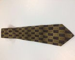 Giorgio Brutini Men’s Neck Tie Gold and Black Block Pattern  - $4.94