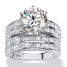 Wedding Engagement Round Cz Platinum Ring 6 7 8 9 10 - £316.02 GBP