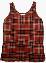 NEW Real Clothes Saks 5th Ave Sleeveless Rayon Cami Top Shirt Brick Plai... - £34.25 GBP
