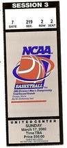 2002 NCAA Championship Big 10 1st 2nd rounds Ticket stub Chicago Session 2 3/17 - $42.38