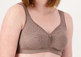 Breezies Wirefree Diamond Shimmer Unlined Support Bra- JAVA, 38D (A561421) - £24.54 GBP