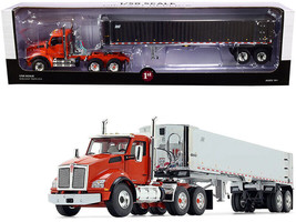 Kenworth T880 Day Cab w East Genesis End Dump Trailer Burnt Orange Chrome 1/50 D - £118.06 GBP