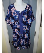 Justice Blue/Pink Floral Romper Shorts W/Pockets Size 10 Girl&#39;s NWOT - £16.57 GBP