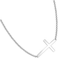 925 Sterling Silver Sideways Cross Necklace - £67.65 GBP