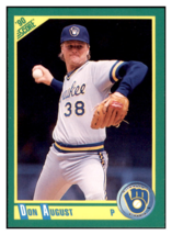 1990 Score Don August   Milwaukee Brewers Baseball Card GMMGD - $0.50
