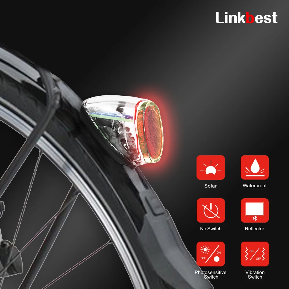 Linkbest Automatic On/Off Bike Light Natural Daylight Charging Light/Shock - £13.64 GBP