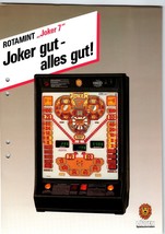 Lowen Rotomint Joker 7 Slot Machine Flyer Original German Text Vintage 2 Sides - £23.92 GBP