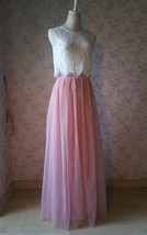 Pink Long Tulle Skirt Outfit Custom Plus Size Bridesmaid Tulle Skirt image 11
